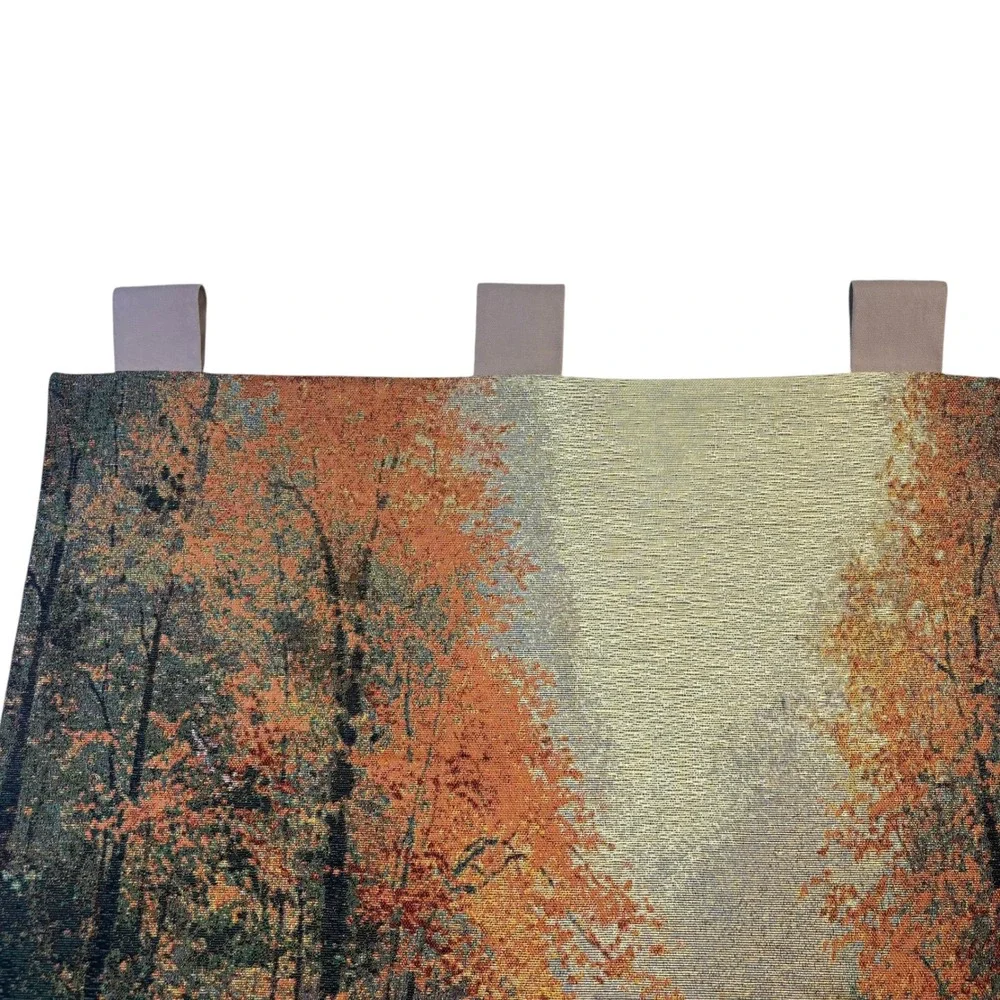 Thomas Kinkade Autumn Lane Woven Tapestry Wall Hanging 26x40
